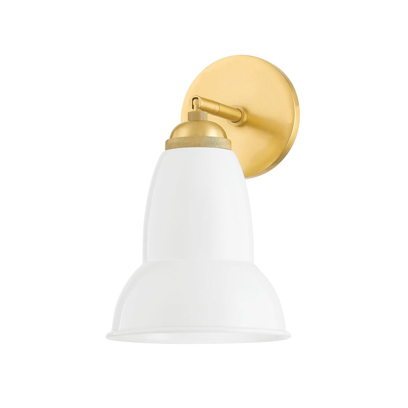 Jamila Wall Sconce in Aged Brass / Gloss White