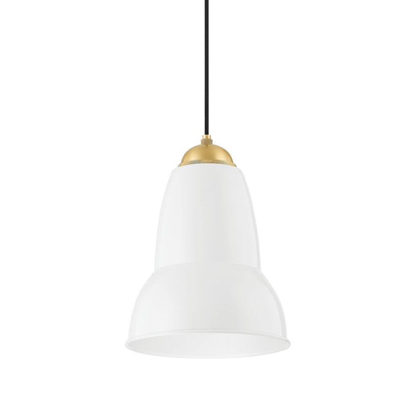 Jamila Mini Pendant in Aged Brass / Gloss White