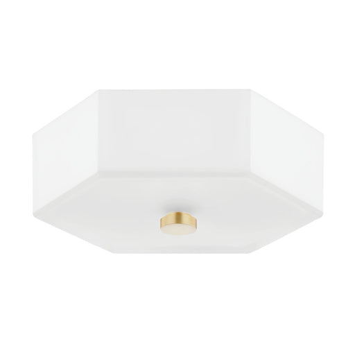 Lizzie 2-Light Flush Mount in Aged Brass / Polished Nickel
