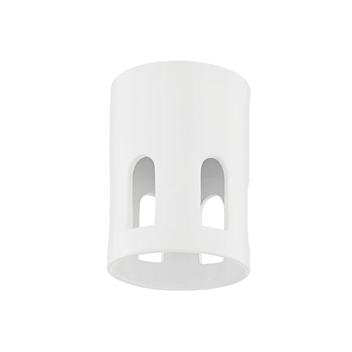 Tatum Cylinder Flush Mount in Aged Brass / Ceramic Matte White