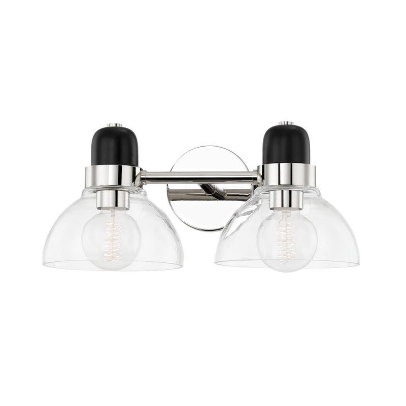 Camile 2-Light Bath Vanity Light in Polished Nickel