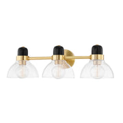 Camile 3-Light Bath Vanity Light in Aged Brass