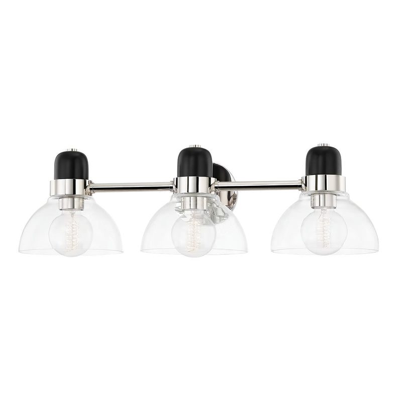 Camile 3-Light Bath Vanity Light in Polished Nickel