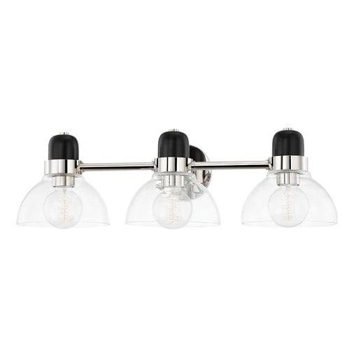 Camile 3-Light Bath Vanity Light in Polished Nickel