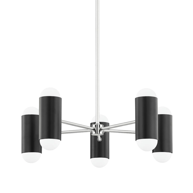 Kira 10-Light Chandelier in Polished Nickel / Soft Black