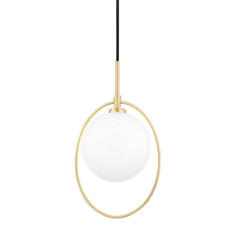 Babette Mini Pendant in Aged Brass