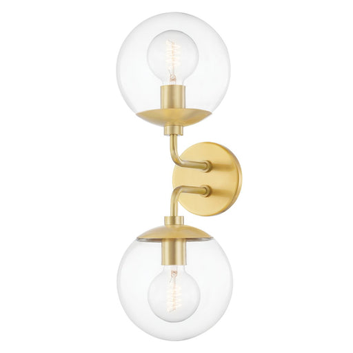 Meadow 2-Light Wall Sconce in Aged Brass