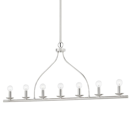 Kendra 7-Light Linear Chandelier in Polished Nickel
