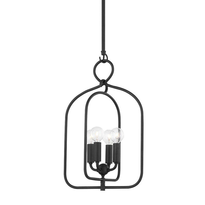 Mallory 4-Light Small Chandelier in Aged Iron