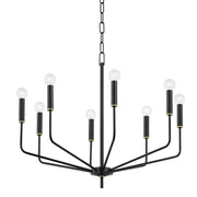 Bailey 8-Light Chandelier in Aged Brass / Soft Black
