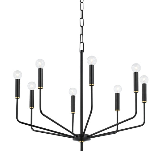 Bailey 8-Light Chandelier in Aged Brass / Soft Black