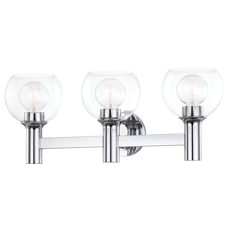 Leslie 3-Light Bath Vanity Light in Polished Chrome