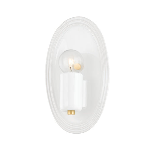 Joyce Wall Sconce in Aged Brass / Ceramic Gloss White