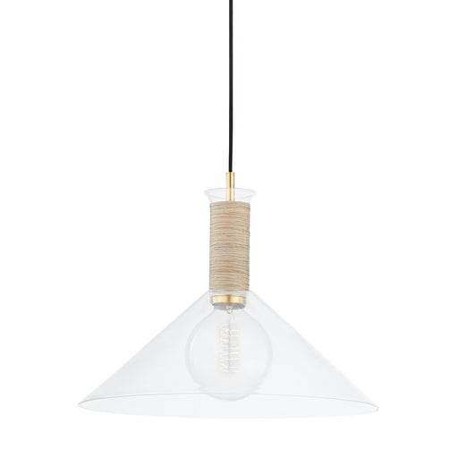 Besa Large Pendant in Aged Brass