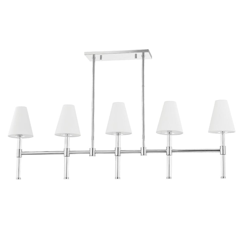Janelle 5-Light Linear Chandelier in Polished Nickel