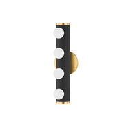 Penny 4-Light Bath Vanity Light in Aged Brass / Texture Black