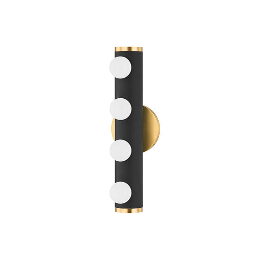 Penny 4-Light Bath Vanity Light in Aged Brass / Texture Black