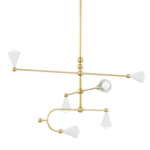 Hikari 6-Light Chandelier in Aged Brass / Soft White