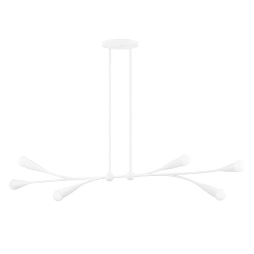 Elsa 6-Light Linear Chandelier in Texture White