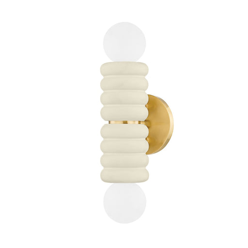 Bibi 2-Light Wall Sconce in Aged Brass / Ceramic Antique Ivory