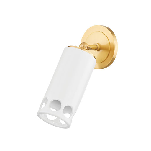 Jean Wall Sconce in Aged Brass / Ceramic Gloss White