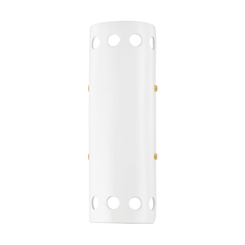 Jean 2-Light Wall Sconce in Aged Brass / Ceramic Gloss White
