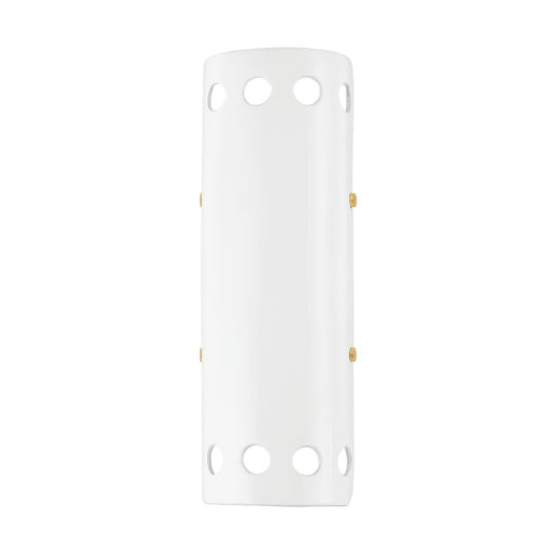 Jean 2-Light Wall Sconce in Aged Brass / Ceramic Gloss White