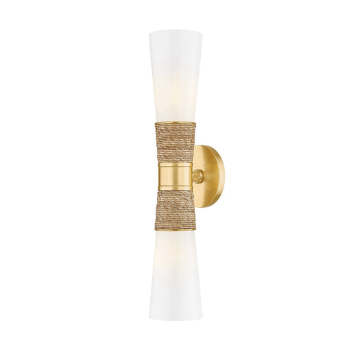 Mica 2-Light Wall Sconce in Aged Brass