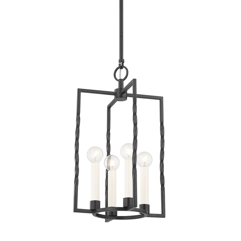 Adelaide Small 4-Light Lantern Chandelier in Texture Black