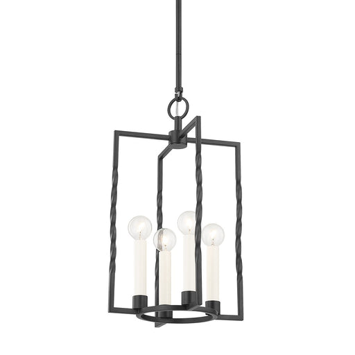 Adelaide Small 4-Light Lantern Chandelier in Texture Black