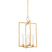 Adelaide Small 4-Light Lantern Chandelier in Vintage Gold Leaf