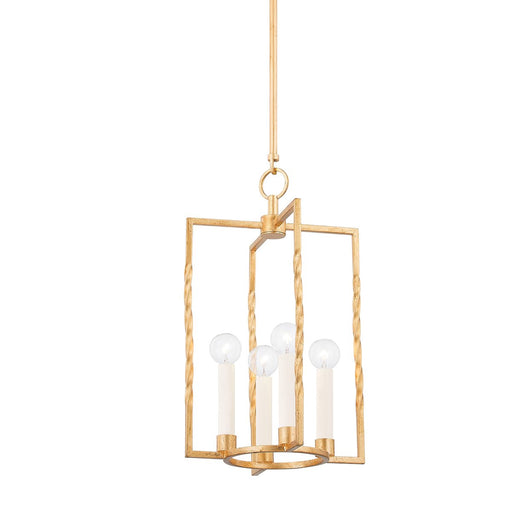 Adelaide Small 4-Light Lantern Chandelier in Vintage Gold Leaf