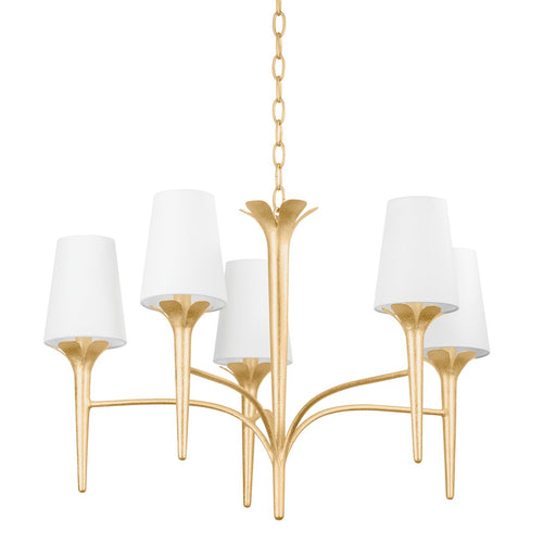 Emily 5-Light Chandelier in Gold Leaf