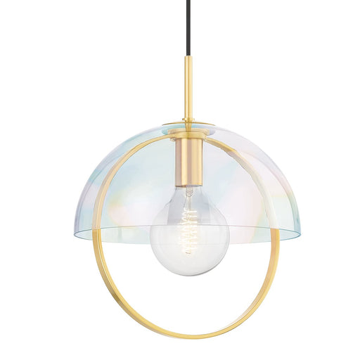 Meriah Large Pendant in Aged Brass