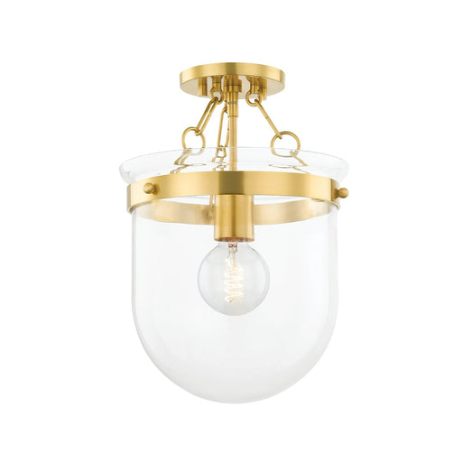 Dunbar Semi-Flush Mount in Aged Brass