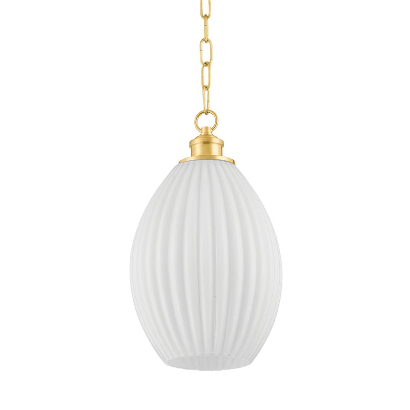 Hillary Small Pendant in Aged Brass