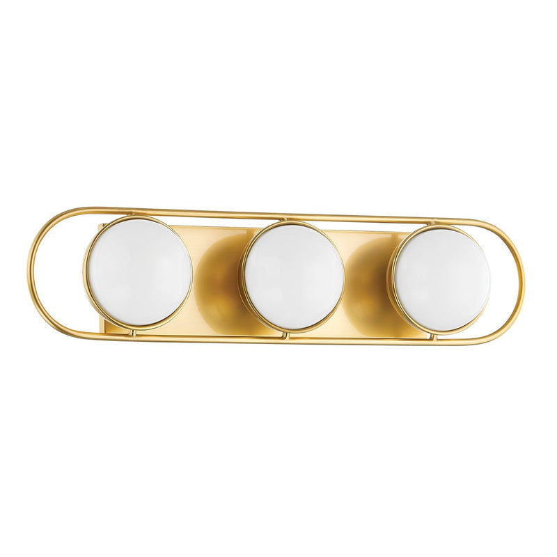 Amy 3-Light Bath Vanity Light in Aged Brass