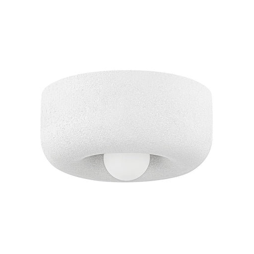 Doris Flush Mount in Aged Brass / Texture White