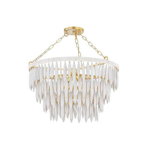 Tiffany 4-Light Chandelier in Aged Brass