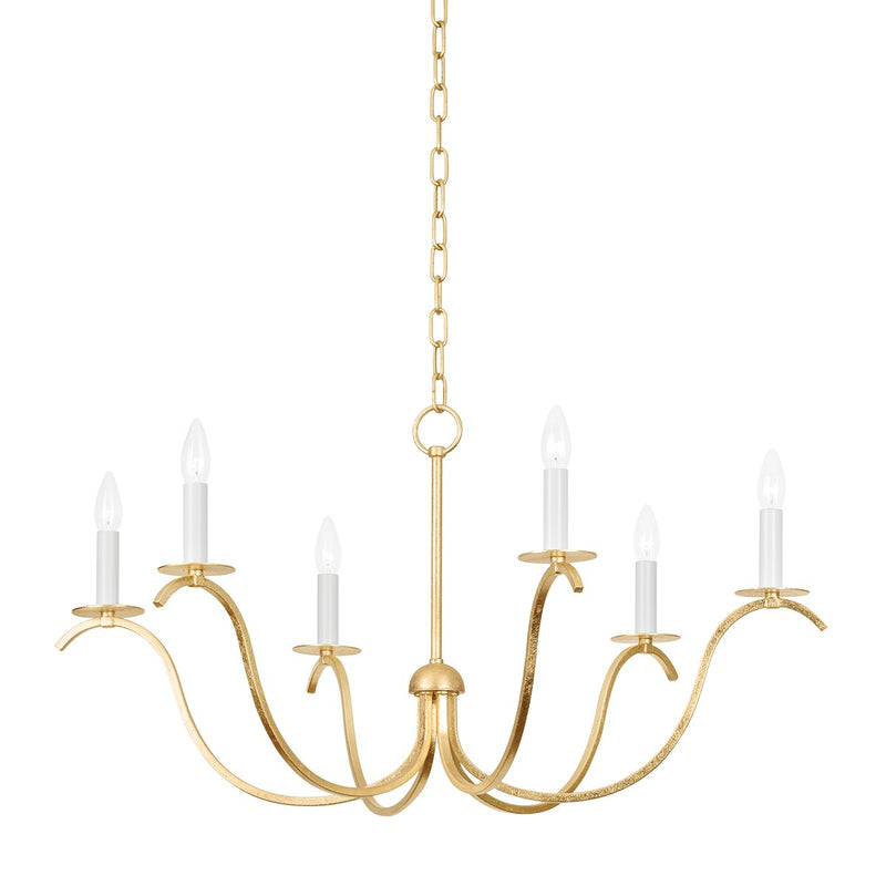 Jaclin 6-Light Chandelier in Gold Leaf