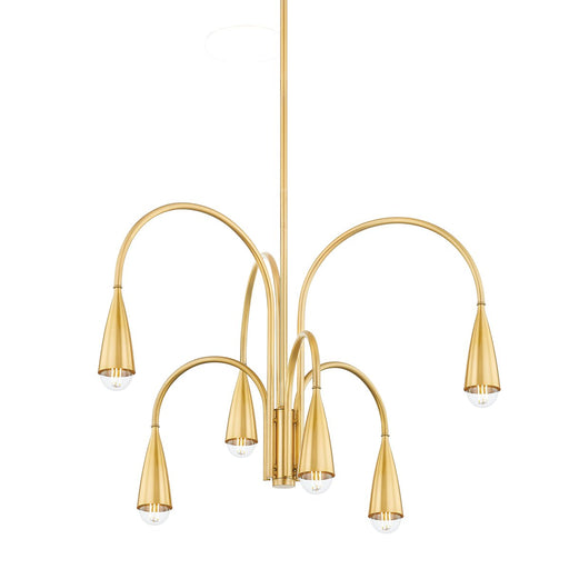 Jenica 6-Light Chandelier in Aged Brass