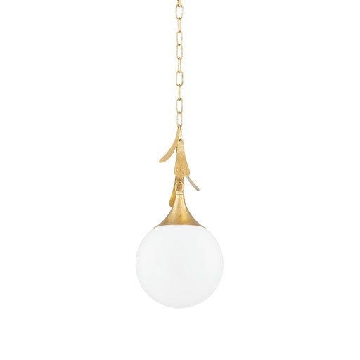 Victoria Small Pendant in Vintage Gold Leaf