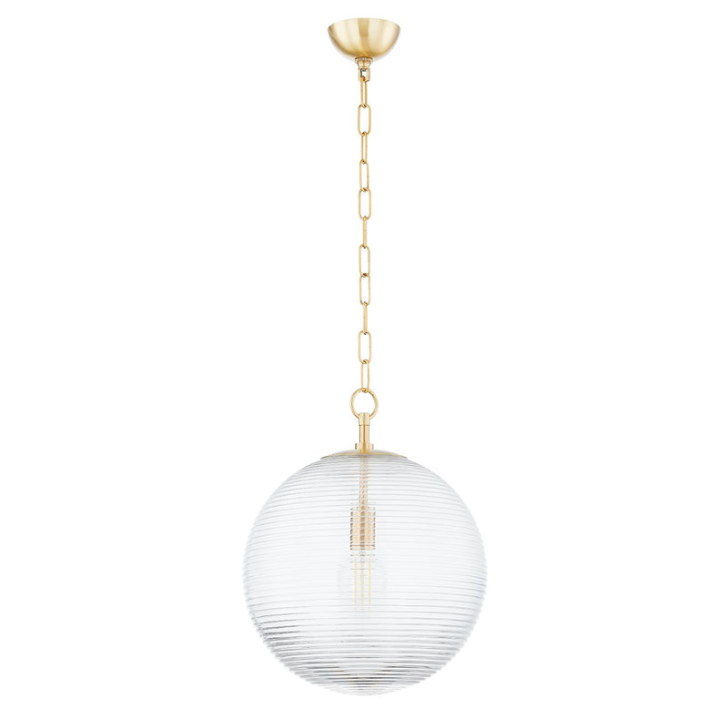 Sara Large Pendant in Aged Brass