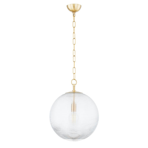 Sara Large Pendant in Aged Brass