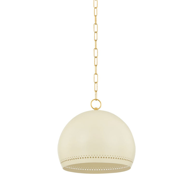 Etna Small Pendant in Aged Brass / Soft Cream