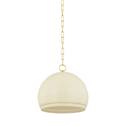 Etna Small Pendant in Aged Brass / Soft Cream