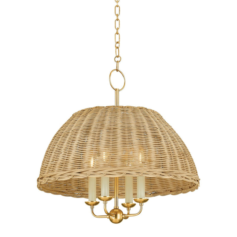 Arwen 4-Light Pendant in Aged Brass