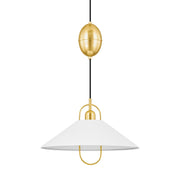 Mariel Pendant in Aged Brass / Soft White