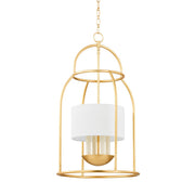 Delia 4-Light Lantern Pendant in Vintage Gold Leaf
