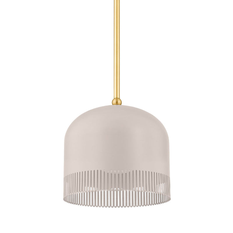 Liba Small Pendant in Aged Brass / Soft Peignoir